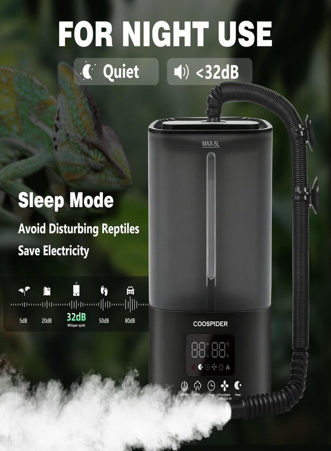 Coospider 5L Reptile Fogger Humidifier, Automatic Humidifiers for Reptiles Tank, Terrarium Humidifiers with Timer and Humidity Control, Reptile Misting System for Reptiles Amphibians Herps Vivarium - Image 2